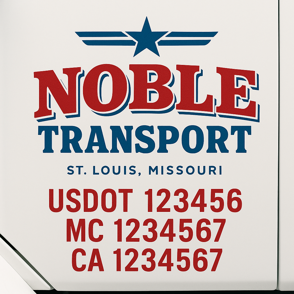 Custom Truck Door Decal Sticker Signs | Trucking or Business Name with City, USDOT, MC, CA Lettering Truck Signs