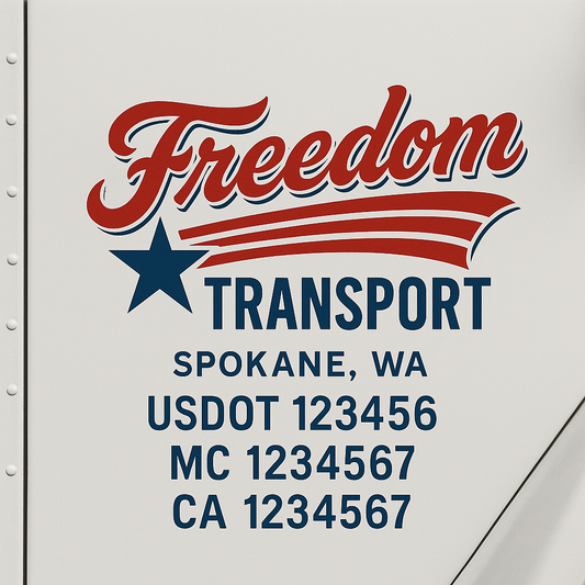 Custom Truck Door Decal Sticker Signs | Trucking or Business Name with City, USDOT, MC, CA Lettering Truck Signs