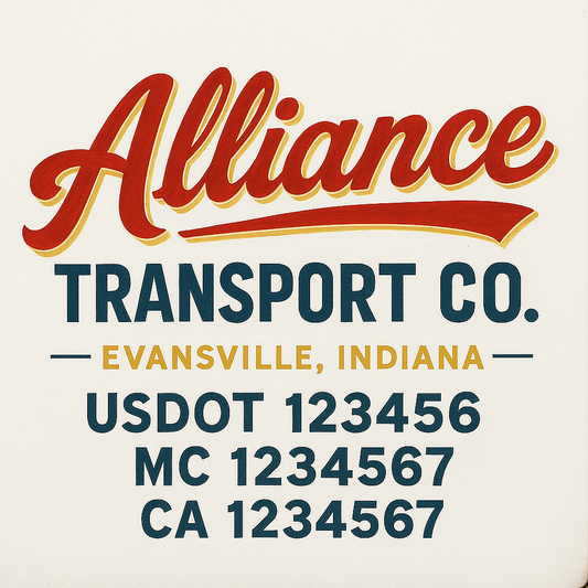 Custom Truck Door Decal Sticker Signs | Trucking or Business Name with City, USDOT, MC, CA Lettering Truck Signs