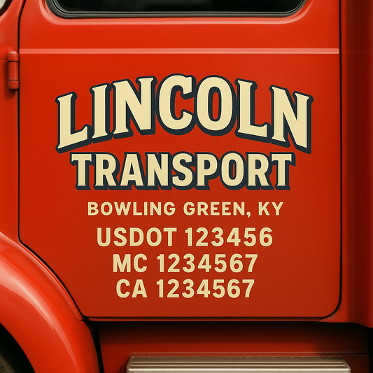 Custom Truck Door Decal Sticker Signs | Trucking or Business Name with City, USDOT, MC, CA Lettering Truck Signs