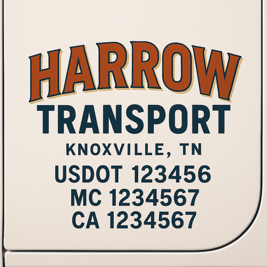 Custom Truck Door Decal Sticker Signs | Trucking or Business Name with City, USDOT, MC, CA Lettering Truck Signs