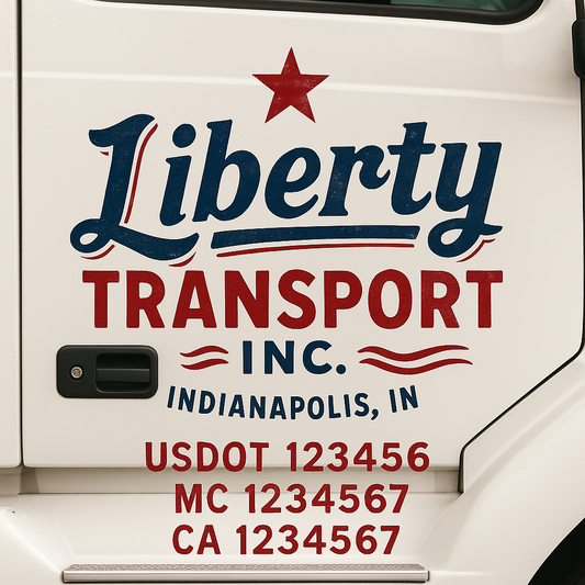 Custom Truck Door Decal Sticker Signs | Trucking or Business Name with City, USDOT, MC, CA Lettering Truck Signs