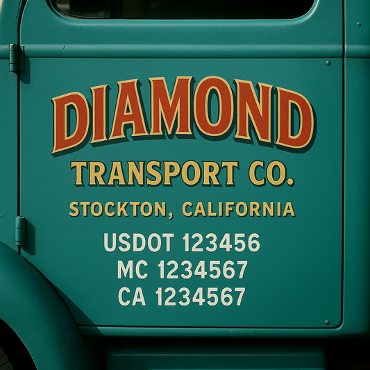 Custom Truck Door Decal Sticker Signs | Trucking or Business Name with City, USDOT, MC, CA Lettering Truck Signs