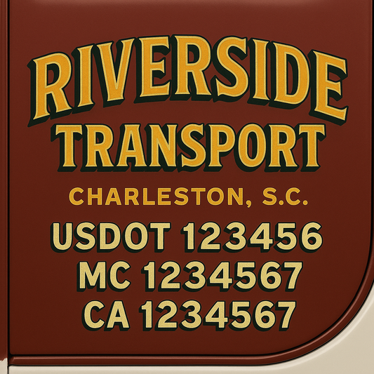Custom Truck Door Decal Sticker Signs | Trucking or Business Name with City, USDOT, MC, CA Lettering Truck Signs