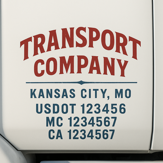 Custom Truck Door Decal Sticker Signs | Trucking or Business Name with City, USDOT, MC, CA Lettering Truck Signs