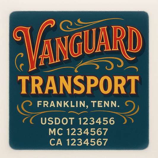 Trucking Door Decal With Name, City, USDOT, MC, CA, KYU, or Regulation Number Decal Stickers | Semi Truck US DOT Lettering Signs