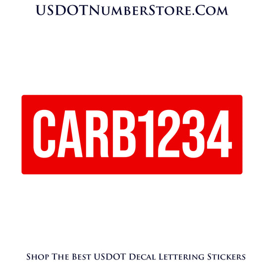 CARB ARB EIN Number Decal Sticker Sign | Set of 2