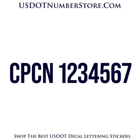 CPCN Number Sticker Decal Lettering | Set of 2