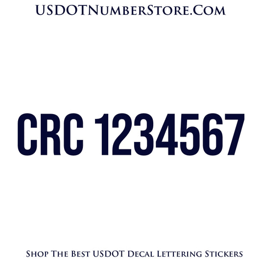 CRC Number Sticker Decal Lettering | Set of 2
