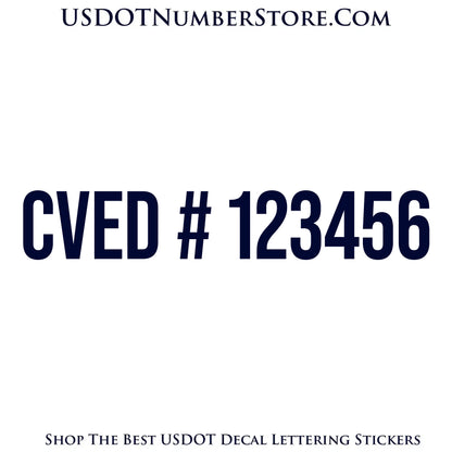 CVED Number Sticker Decal Lettering | Set of 2