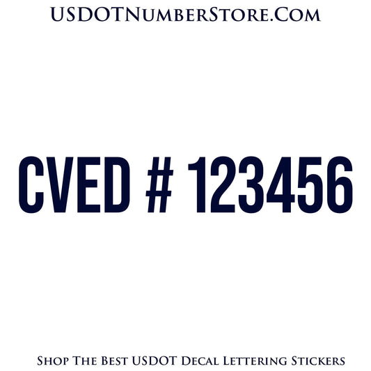 CVED Number Sticker Decal Lettering | Set of 2
