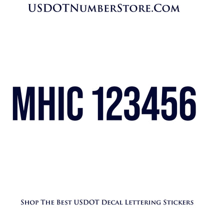 MHIC Number Sticker Decal Lettering | Set of 2
