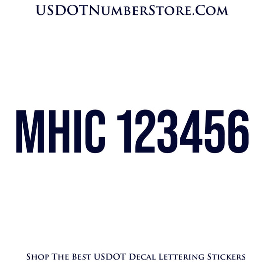 MHIC Number Sticker Decal Lettering | Set of 2