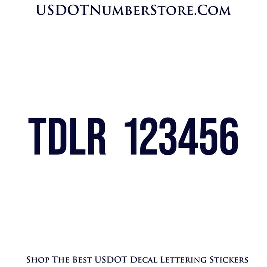 TDLR Number Sticker Decal Lettering | Set of 2
