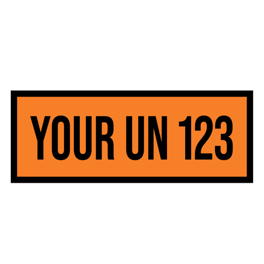 UN Number Decal Sticker Sign For Compliance of Transport of Dangerous Goods (1 Line)