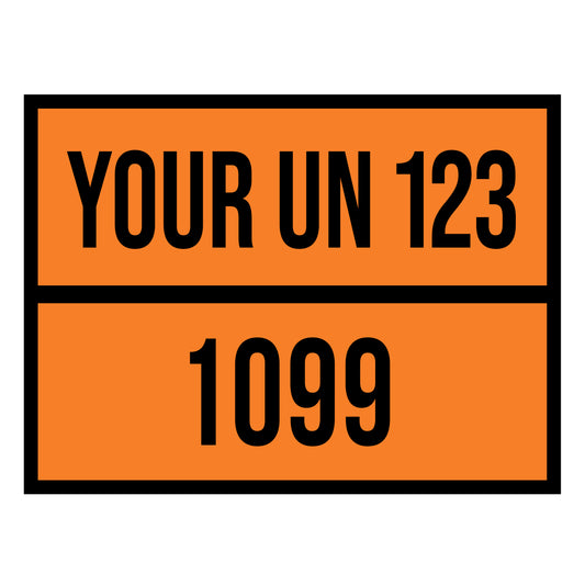 UN Number Decal Sticker Sign For Compliance of Transport of Dangerous Goods (2 Lines)