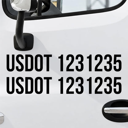 US DOT (USDOT) Number Sticker Decal Lettering | Set of 2