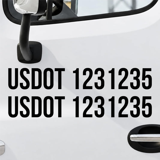 US DOT (USDOT) Number Sticker Decal Lettering | Set of 2